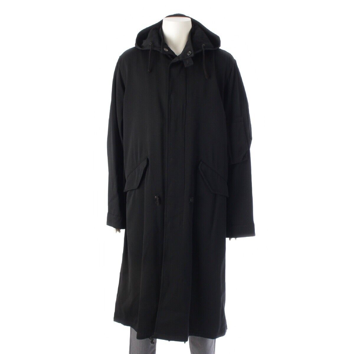 Auth Yohji Yamamoto POUR HOMME Wool Hooded Long Mod coat Auth Yohji Yamamoto POUR HOMME Wool Hooded Long Mod coat