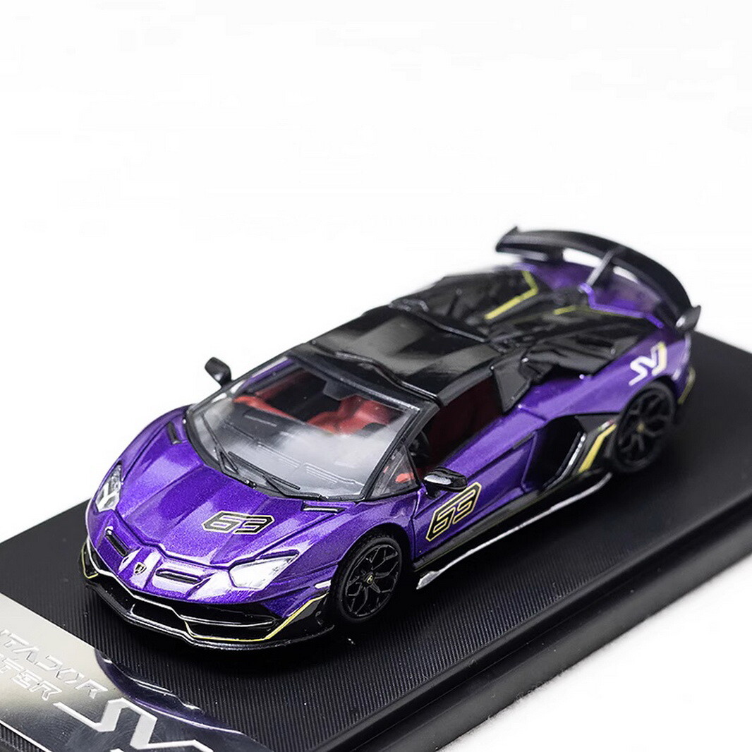 RM 1/64 Scale Lamborghini Aventador SVJ Roadster Purple Diecast