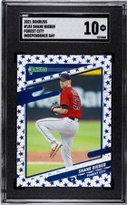 2021 Panini Donruss #183 Shane Bieber FOREST CITY INDEPENDENCE DAY SGC 10 GEM