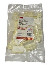  100 Pcs 3M Cable Tie Mounting Base CTB1X1NTA-C, 4-way Adhesive Mount, New