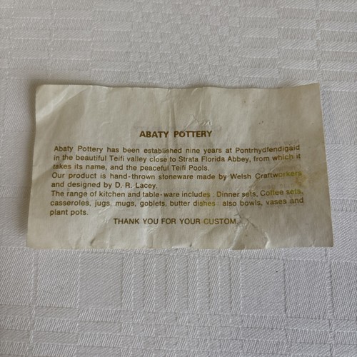Vintage Abaty handgeworfen Steinzeug walisische Keramik Kaffeekanne Tassen Zucker Milch Tablett - Bild 20 von 21