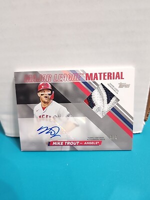 1/1 Mike Trout 4 Color Game Used Autographed Angels Major League Materials 2024