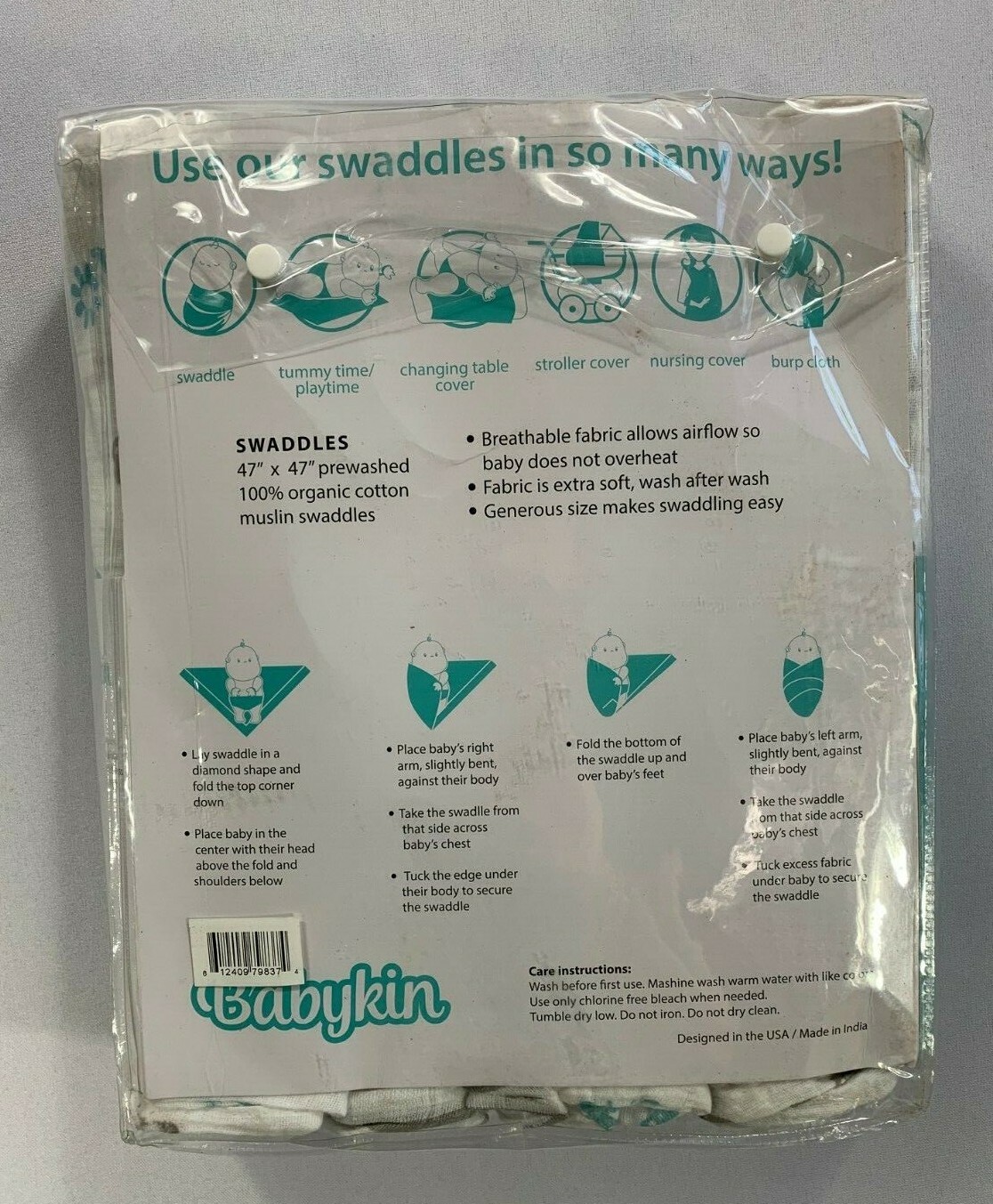 organic cotton muslin swaddle