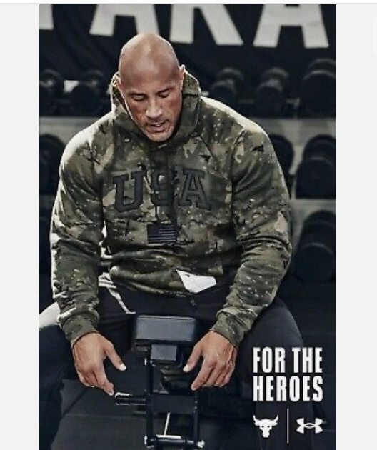 Under armour men's project rock veteran's day camo pullover hoodie sale