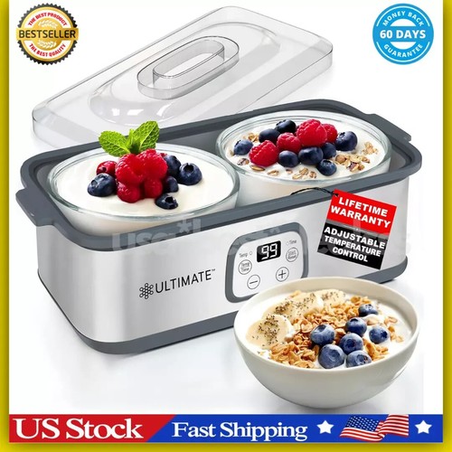 Ultimate Probiotic Yogurt Maker with Adjustable Time & Temp Control - Make Tr...