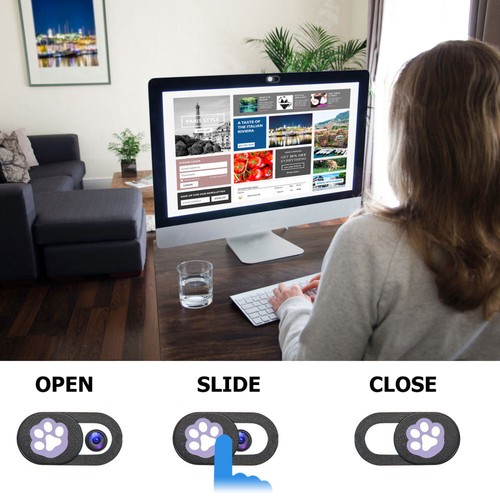 6 PCS Webcam Cover Slide Anti-hacking Webcam Cover Paw Pattern - Afbeelding 6 van 12