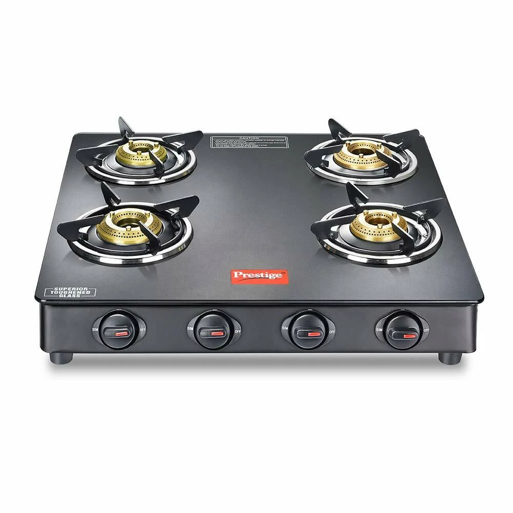 Prestige Magic Toughened Glass Top 4 Burner LPG Gas Stove GTMC04