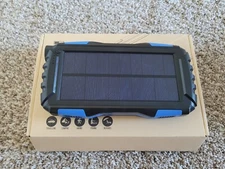 Portable Charger 25000mAh Power Bank Solar Charger with 2 USB Outputs Flashlight