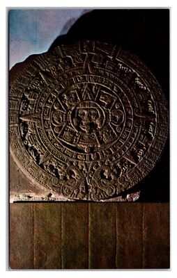 Vintage 1950s - The Aztec Calendar, National Museum - Mexico Postcard