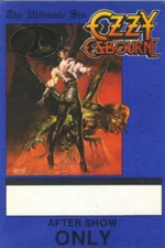 OZZY OSBOURNE 1986 Ultimate Sin Backstage Pass ASO Blue