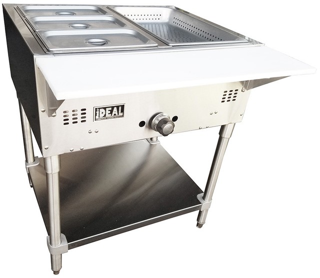 Commercial Gas 2 Well Bain Marie Steam Table. Made in USA by Ideal. ETL
