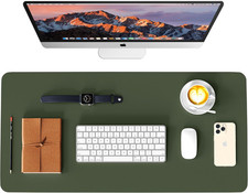 Leather Desk Pad Protector, Waterproof Mouse Pad, PU Desk Mat, Office Desk Cover