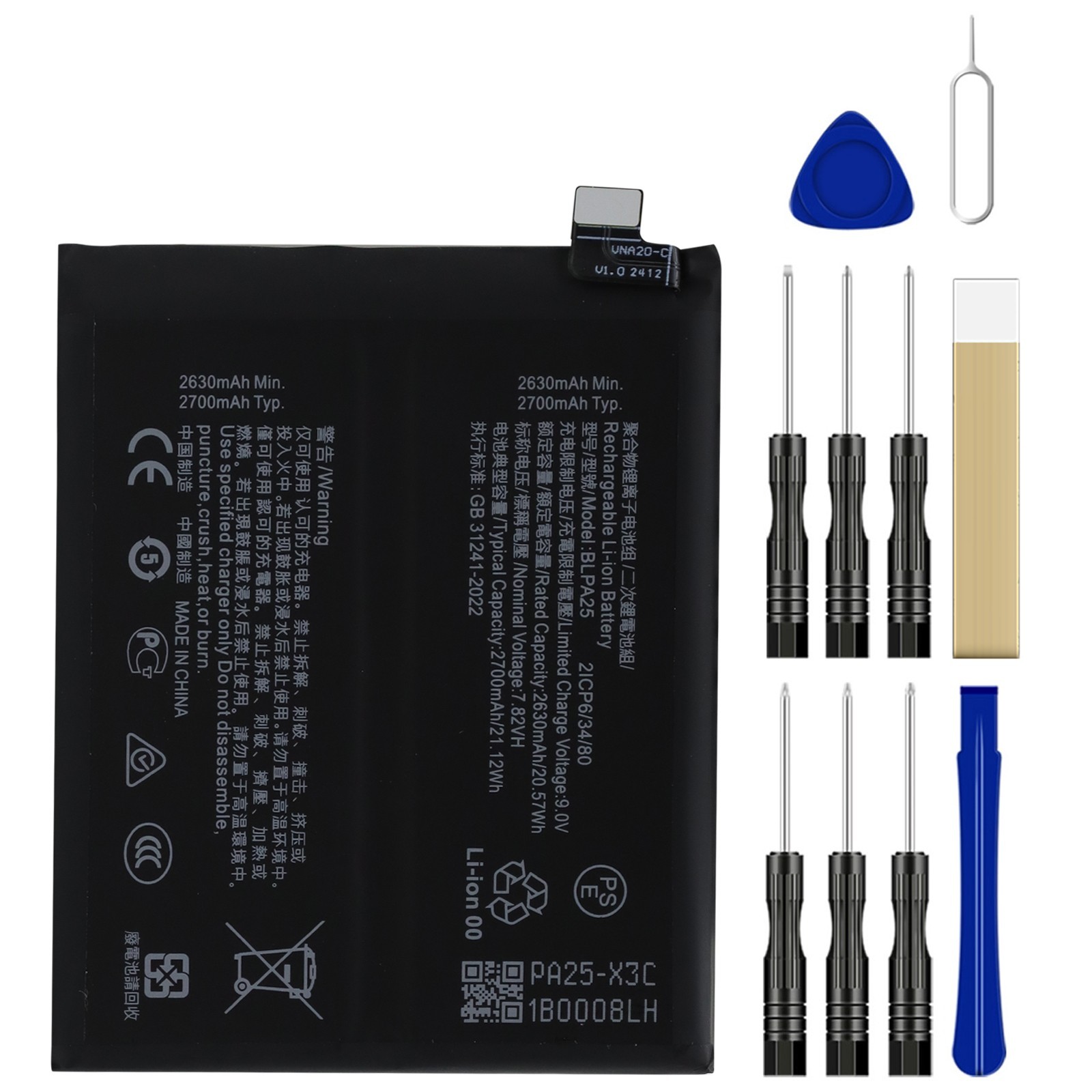 For OnePlus 12 2700mAh Replacement Battery BLPA25 PJD110 CPH2583