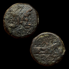 SBC: R&ouml;mische Republik. As Januskopf / Prora. Ca. 150 v.Chr.