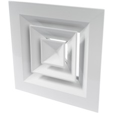 6"x6" Square Aluminum Ceiling Diffuser 4-Way Supply Exhaust HVAC 12"x12" Outer