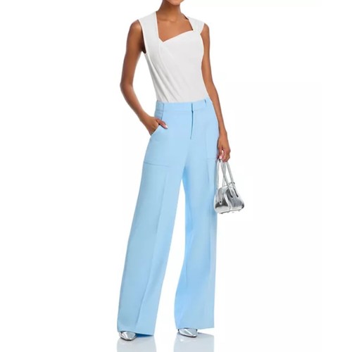 AQUA Wide Leg Trousers High Waist Career Dress Pants Light Blue XS - Picture 2 of 11