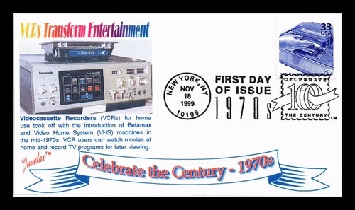 DR JIM STAMPS US COVER VCR TRANSFORMS ENTERTAINMENT 1970S CELEBRATE CENTURY FDC