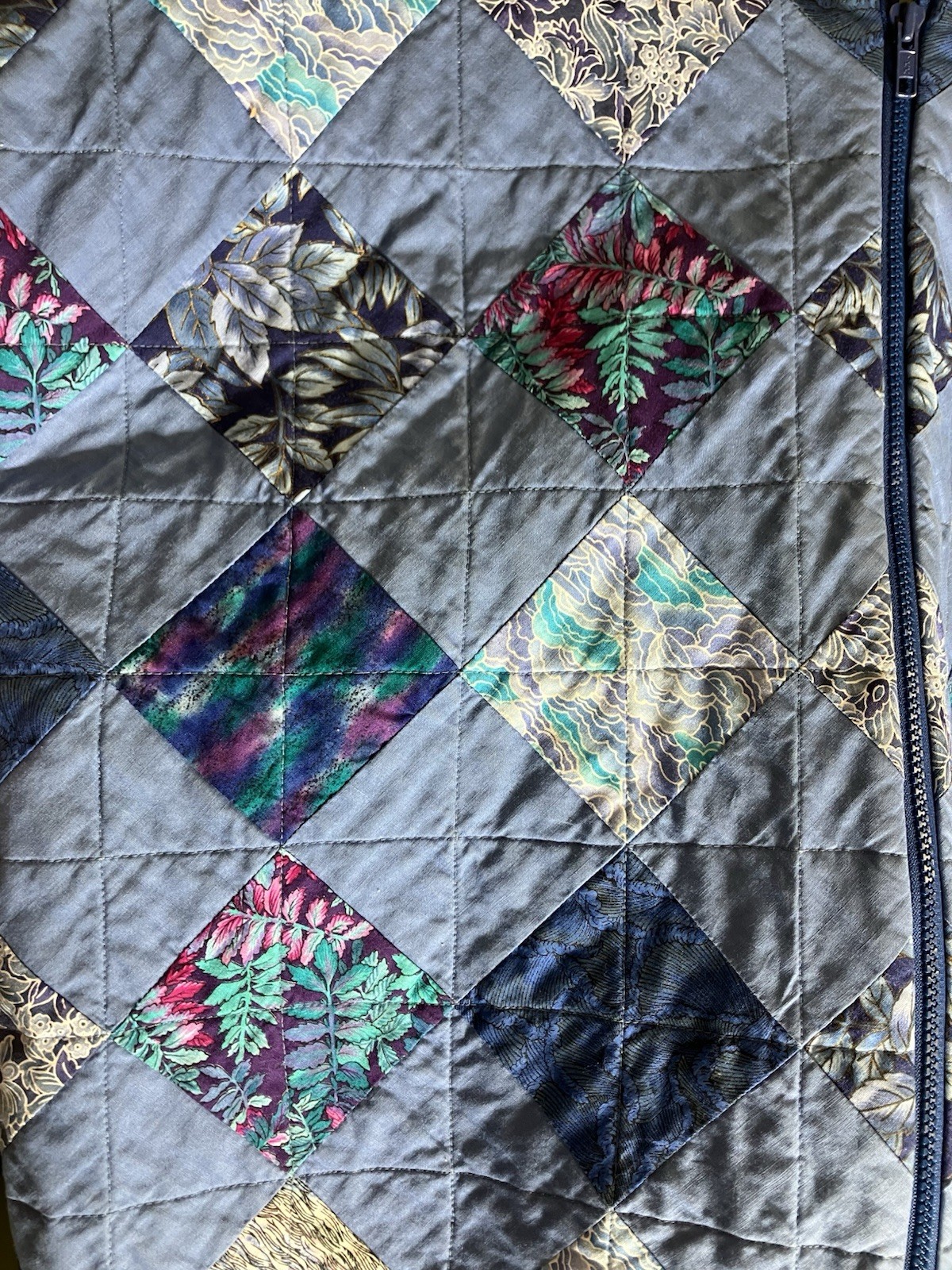 Handmade Patchwork Quilt Jacket Bomber Style Size… - image 2