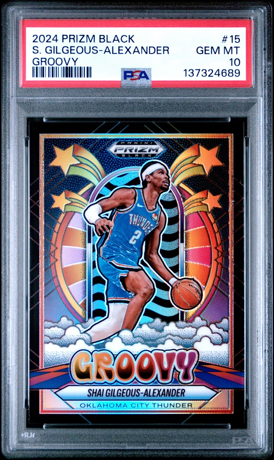 2024 PANINI PRIZM BLACK SHAI GILGEOUS-ALEXANDER GROOVY SSP #15 PSA 10 GEM