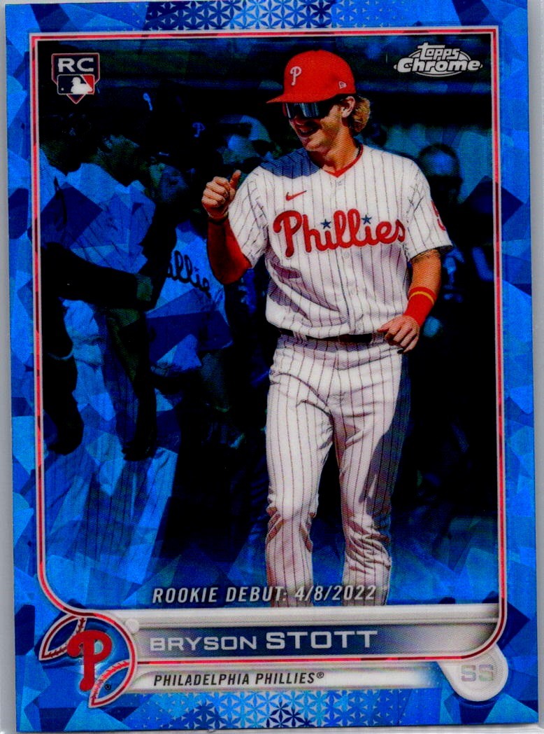 2022 Topps Chrome Update Sapphire Bryson Stott RC US97 Phillies Rookie Debut bx1