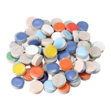 200g Ceramic Mosaic Tiles for Crafts Bulk, Round Mixed Colors Ceramic Tiles