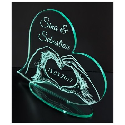 Valentinstag Geschenk  Acryl Herz Aufsteller mit Wunschgravur Liebe Geschenkidee