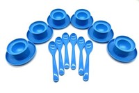 Eierbecher Set 6Er Mit LöFfeln Aus Kunststoff, Eierhalter, FrüHstüCkszubehöR