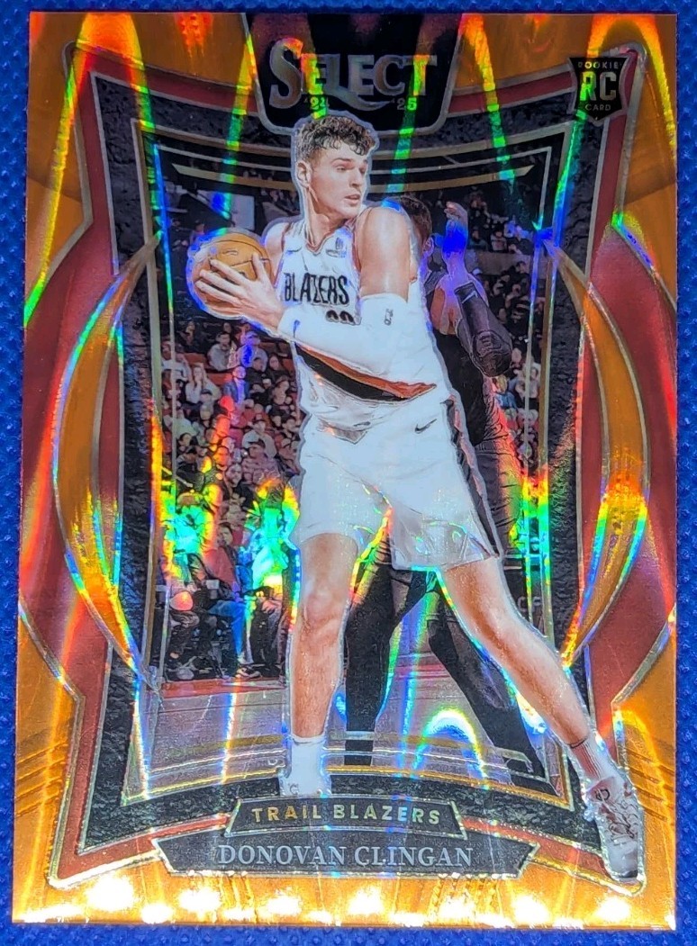 2024-25 Panini Select DONOVAN CLINGAN RC #69 Orange Tectonic Trail Blazers
