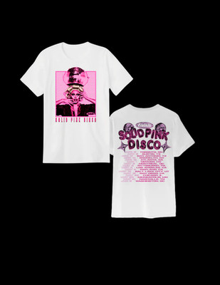 Trixie Mattel 2025 Solid Pink Disco Tour Graphic Multicolor Short Sleeve T Shirt