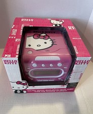 Hello Kitty Am/fm Stereo Dual Alarm Clock Radio With Top Loading Cd Player