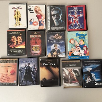 Lot of 13 DVDs Movie Bundle   Matrix, Terminator 2, Office Space, Family Guy +