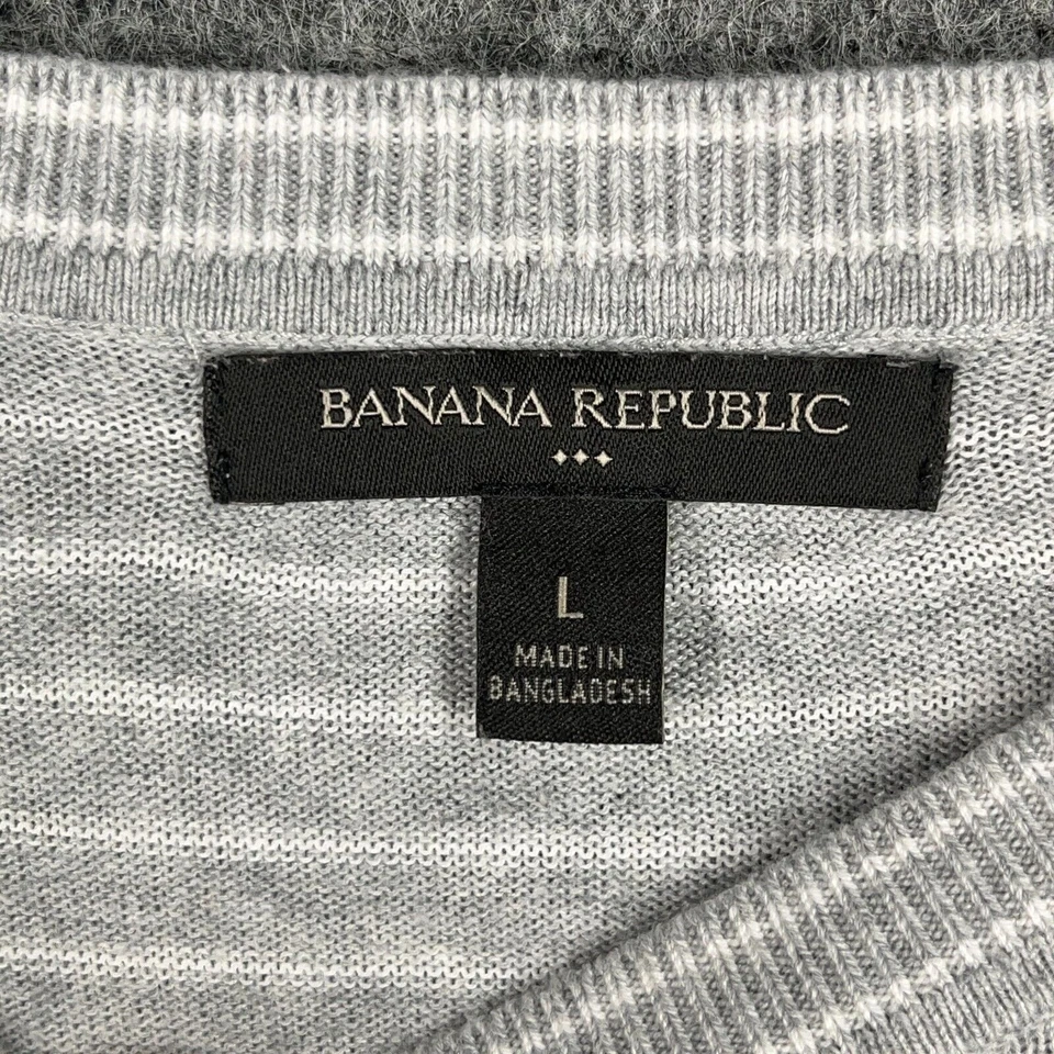 Banana Republic Sweater Womens L Striped Pullover Knit Lightweight minimalist - Image 2 of 4