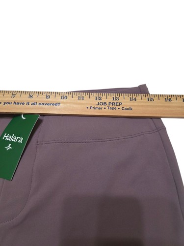 NWT Halara Flare Pants Leggings L Petite Purple Stretch Back Pockets Work B25.6 - Picture 6 of 10