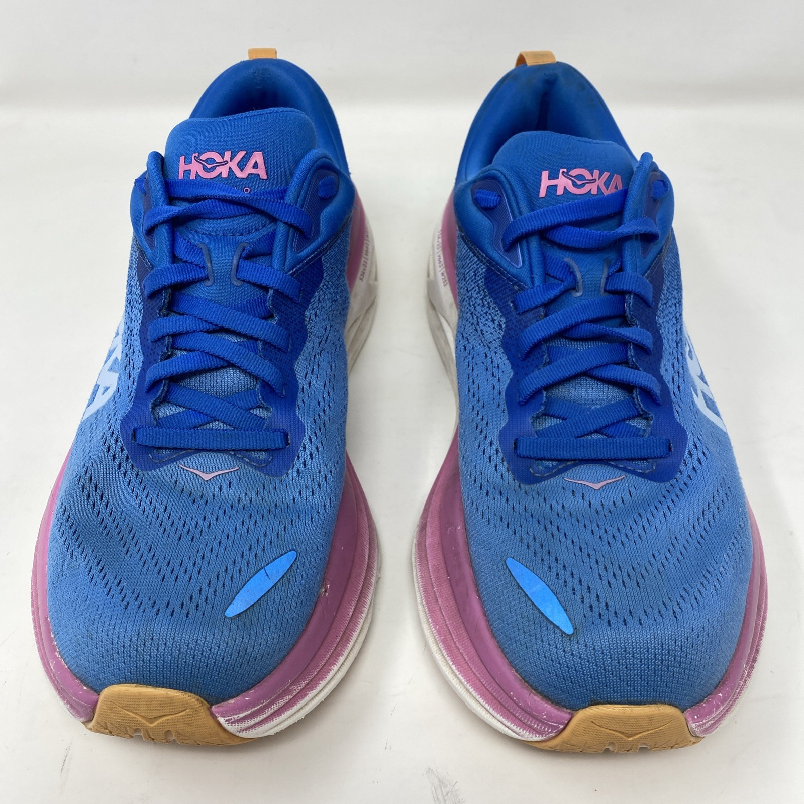 Hoka One One Bondi 8 Women Sz 10B Coastal Blue Pink Running Walking Work Shoes thumbnail 2