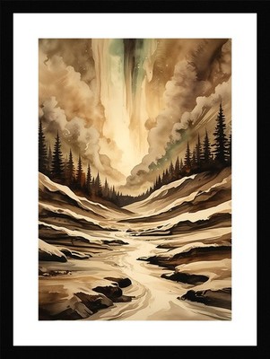 Lebendige Nordlichter gerahmtes Wandbild Poster Leinwanddruck Bild