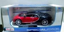 BUGATTI chiron rosso nero giallo 1:24 Maisto special edition Modellino Nuovo