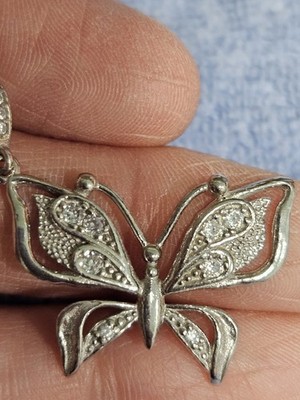 Sterling Silver 925 Butterfly Pendant 3g Mother's Day Gift 