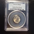 PCGS  SLAB - 1947-D Roosevelt Silver Dime - Graded MS66