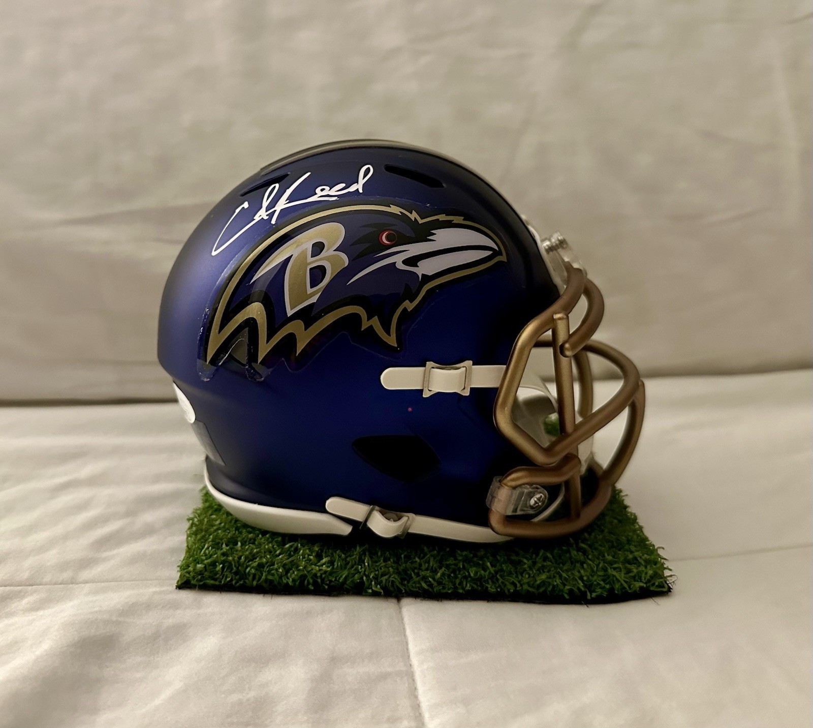 Ed Reed Autographed Signed Baltimore Ravens Blaze Ravens Mini Helmet - JSA 