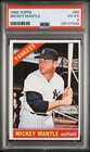 MICKEY MANTLE 1966 TOPPS PSA 4 ! *FRESHLY GRADED ! *GORGEOUS COLORS ! NO CREASES