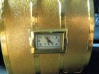 Rare 1940s Evans Steamer Trunk Compact w/powder puff and clock — photo 5