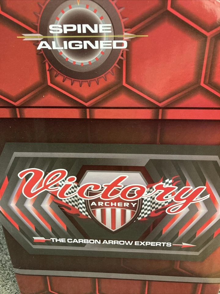 QTY 6 VICTORY BBVFS-350FQ BUCK BUSTER 350 SPINE 72P CARBON ARROW RED &WHITE VANE - Image 4 of 4