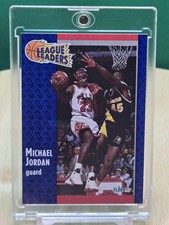 Michael Jordan 1991-92 Fleer #220 League Leaders NBA Basketball Chicago Bulls
