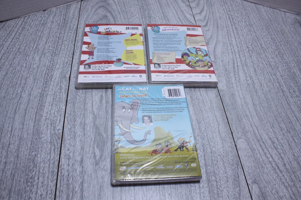 3 Cat In The Hat DVDs Let's Celebrate/Let's Go On A Adventure/ Safari,So Good - Image 2 of 2