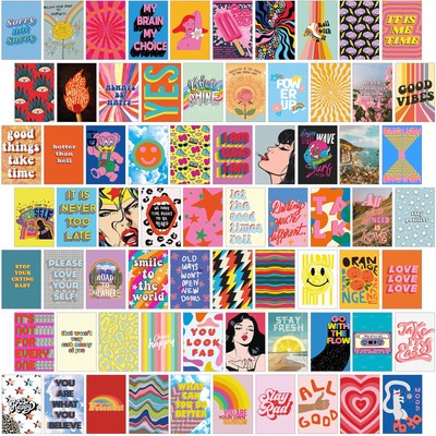 Indie Room Decor Aesthetic Tiktok, 70pcs of Indie Wall Collage Kit Aesthetic ...