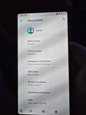 Motorola Z3 Moto Verizon Cell Phone XT1929-17