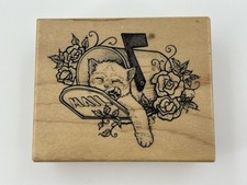 PSX Kitten in Mailbox F-1257 Cat Lover Pets Wood Mounted Rubber Stamp