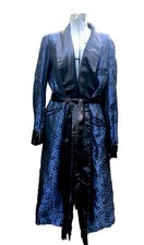 Vintage 1900's Edwardian/ Art Deco Jacquard Mens Dressing Smoking Robe ch to 48  