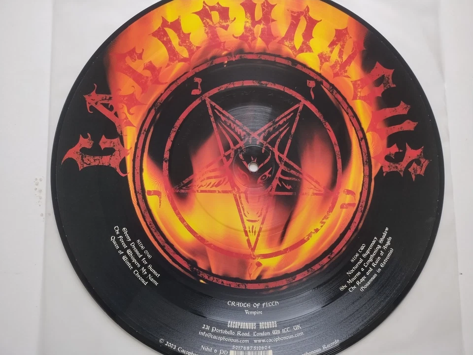 CRADLE OF FILTH – Vempire or Dark Faerytales In Phallustein 12" Picture Disc LP - Image 2 of 3