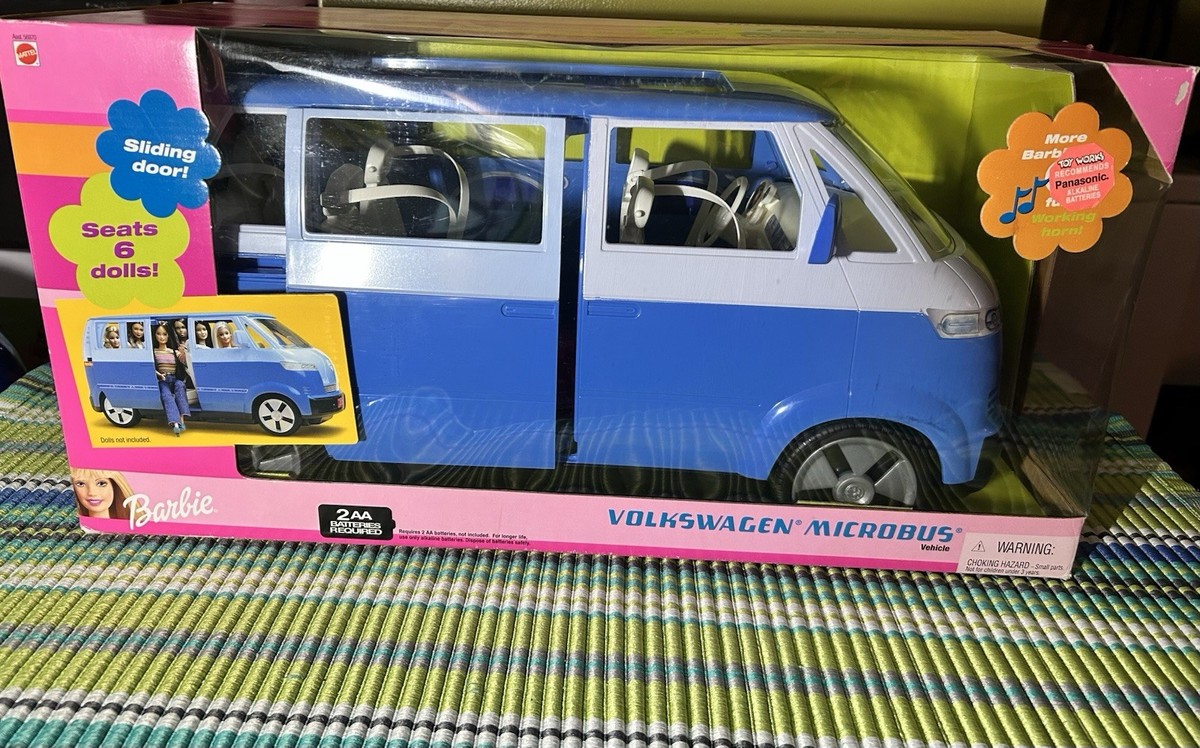 2002 Mattel Barbie VW Volkswagen Microbus Bus Mini Van BLUE